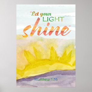 Poster Laissez Votre Lumière Briller Écriture Encourageme