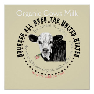 Poster lait de vache biologique