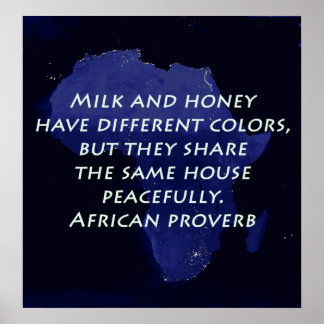 Poster Lait Et Miel - Proverbe Africain