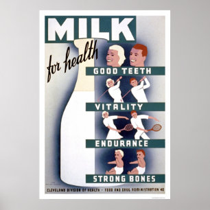 Poster Lait pour la santé WPA 1940