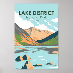 Poster Lake District National Park Wasdale Head England