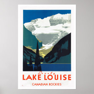 Poster Lake Louise Rockies canadiennes ~ Vintage voyage