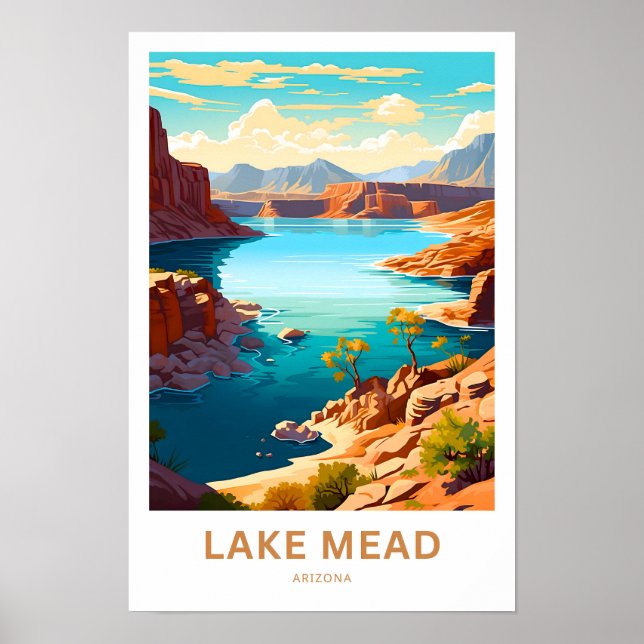 Poster Lake Mead Arizona Imprimer Voyage (Devant)