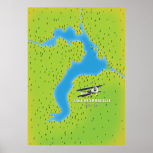 Poster lake pend idaho Lake map
