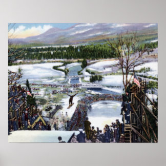 Poster Lake Placid New York Olympic Ski Hill