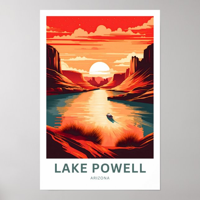Poster Lake Powell Arizona Imprimer Voyage (Devant)
