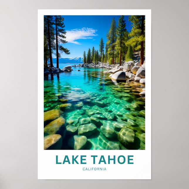Poster Lake Tahoe California Travel Print (Devant)
