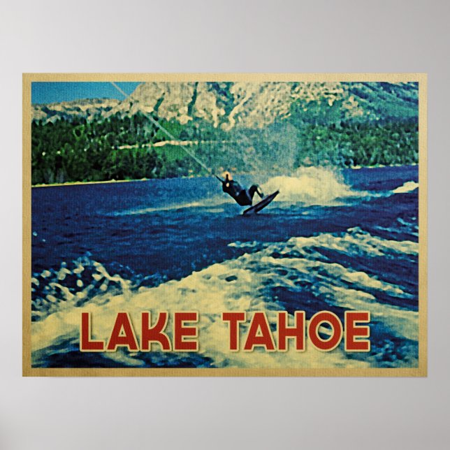 Poster Lake Tahoe Water Skier (Devant)