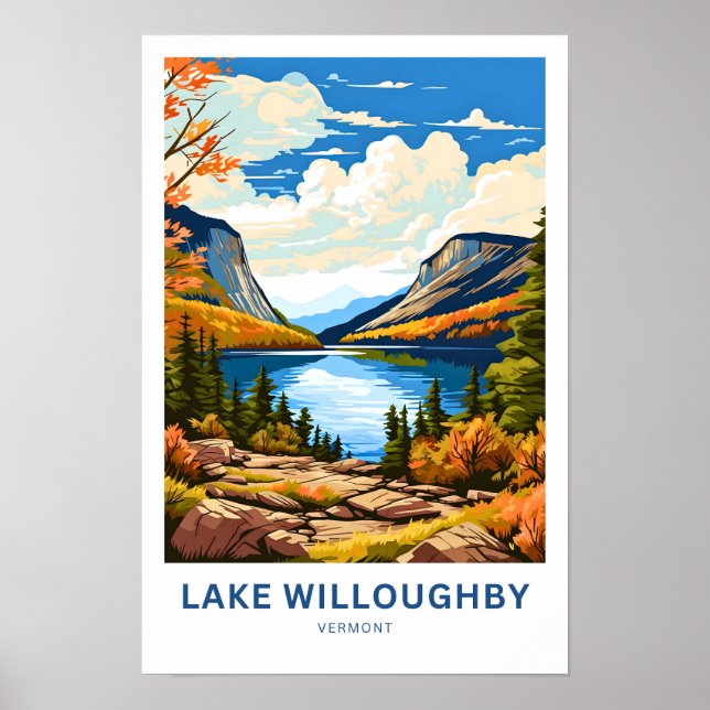 Poster Lake Willoughby Vermont Imprimer voyage (Devant)