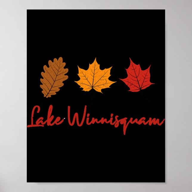 Poster Lake Winnisquam Fall Foliage Autumn Leaf Ing Oak M (Devant)