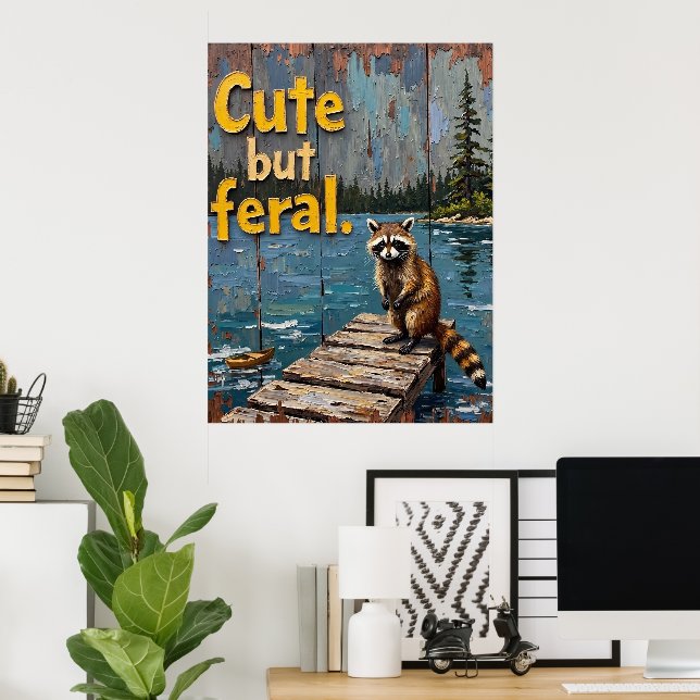 Poster Lakeside Bandit : Le point de vue d'un raton laveu (Bureau à domicile)