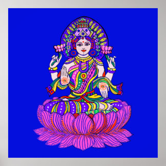 Poster Lakshmi Diwali Festival déesse de Bonne Fortune