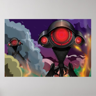 Poster L'Alien de science-fiction attaque à trépied !