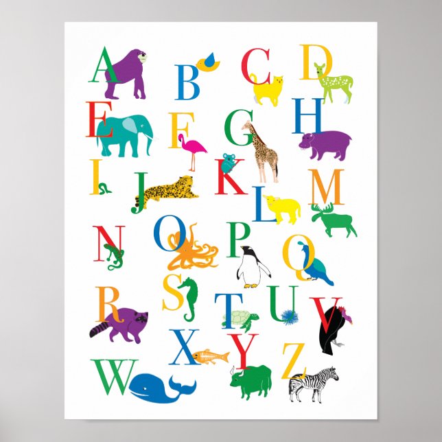 Poster L'alphabet animal (Devant)
