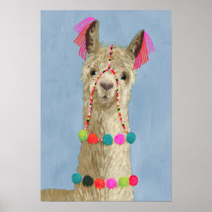 Poster Lama orné - beige