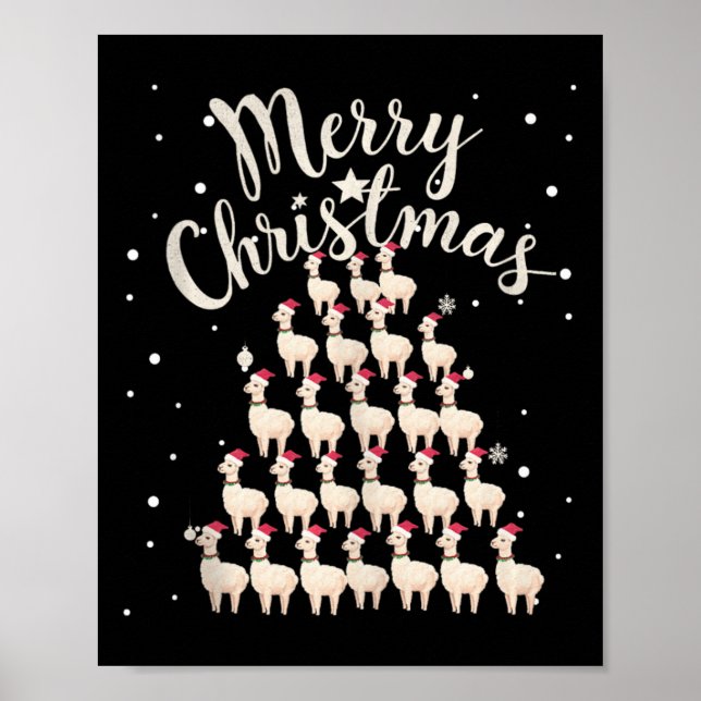 Poster Lama Xmas Tree Llamas Christmas Tree Débardeur1 (Devant)