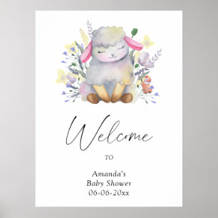 Poster Lamb - baby shower de bienvenue