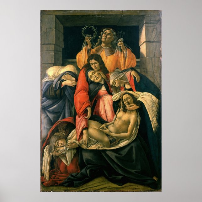 Poster Lamentation sur le Christ mort - Botticelli (Devant)