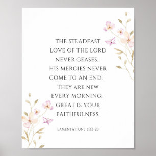 Poster Lamentations 3:22-23 Steadfast Amour du Seigneur