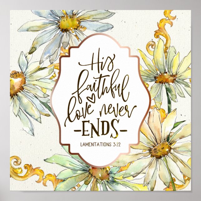 Poster Lamentations 3:22 Son Amour Fidèle Ne Finit Jamais (Devant)