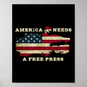Poster L'Amérique a besoin d'une presse libre Anti-trump 