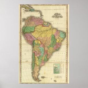 Poster L'Amérique du Sud en 1823