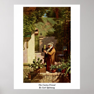Poster L'ami de cactus par Carl Spitzweg