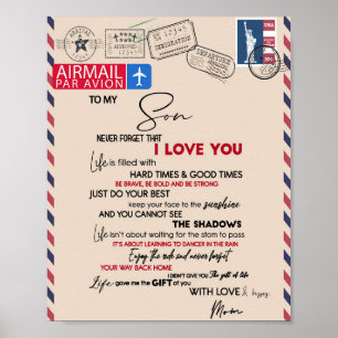 Poster L'Amour  À Mon Fils N'Oubliez Jamais Que Je T'Aime