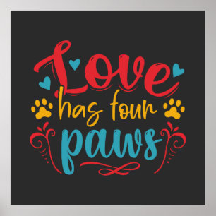Poster L'amour a quatre pattes Carré de chien