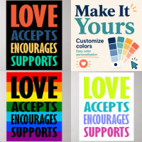 L'amour accepte une typographie moderne audacieuse