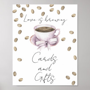 Poster L'amour brasse des cartes de douches nuptiales et 