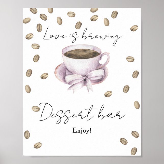 Poster L'amour brasse la douche nuptiale Dessert bar (Devant)