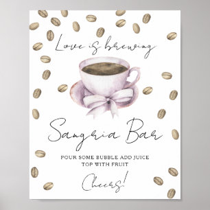 Poster L'amour brasse la douche nuptiale sangria bar