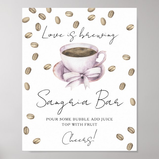 Poster L'amour brasse la douche nuptiale sangria bar (Devant)