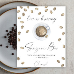 Poster L'amour brasse la douche nuptiale sangria bar