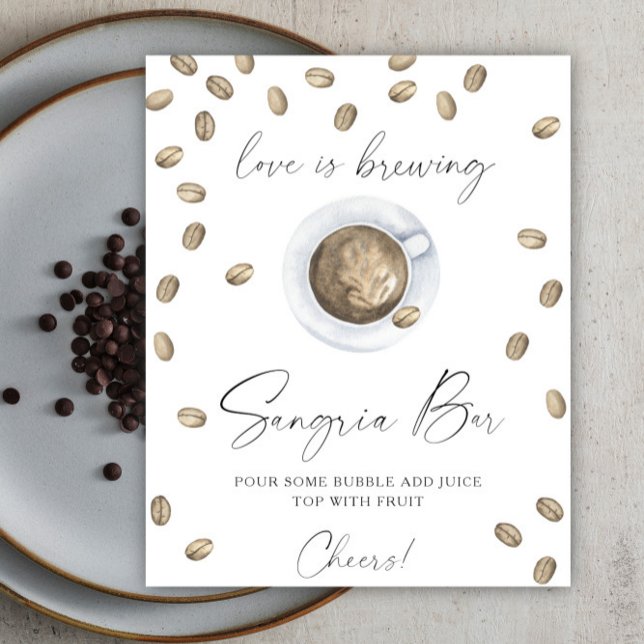 Poster L'amour brasse la douche nuptiale sangria bar (Créateur téléchargé)
