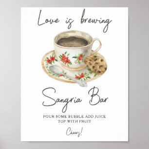 Poster L'amour brasse la douche nuptiale sangria bar