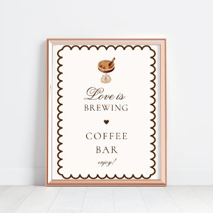 Poster L'amour brasse la Fête des mariées du café-bar