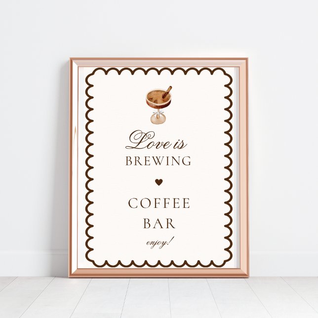 Poster L'amour brasse la Fête des mariées du café-bar (Créateur téléchargé)