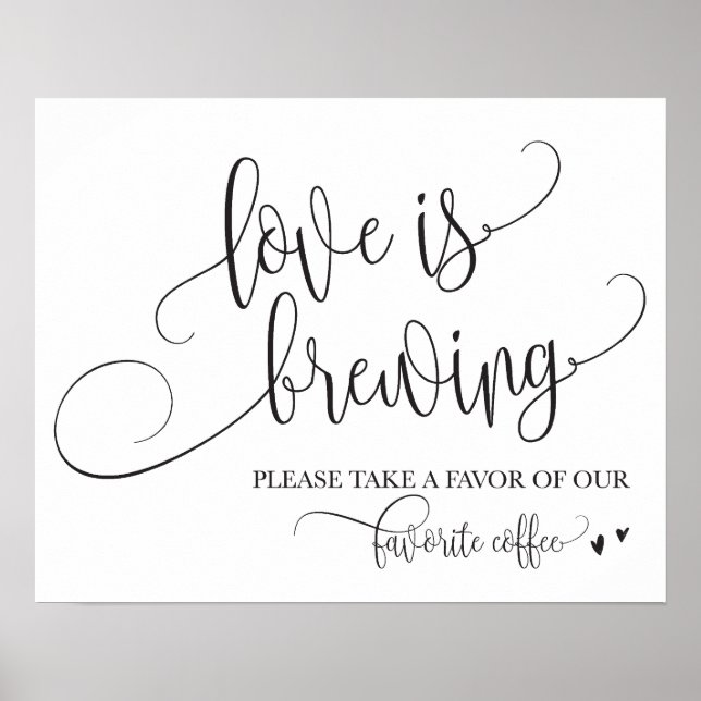 Poster L'amour brasse le café bar Mariage Signé (Devant)