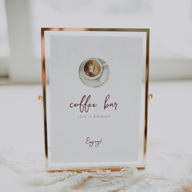 Poster L'amour brasse le panneau de la barre de café (Créateur téléchargé)