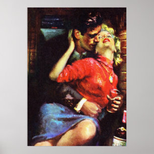Poster L'Amour Dans L'Art De La Couverture De La Pâte Vin