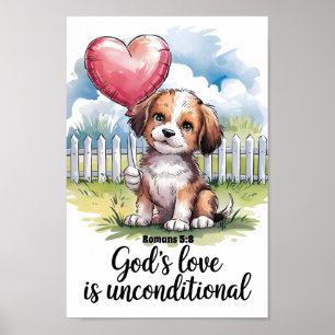 Poster L'amour de Dieu est inconditionnel Art de nurserie