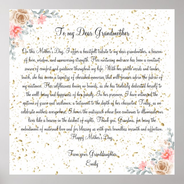 Poster L'amour de grand-mère : hommage à grand-mère pour  (Devant)