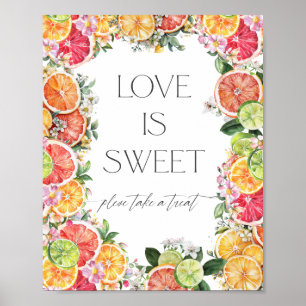 Poster L'amour de la Fête des mariées d'agrumes est doux