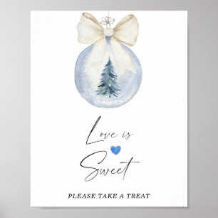 Poster L'amour de l'hiver à l'aquarelle est doux, prenez