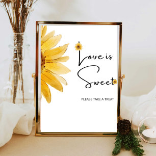 Poster L'amour de tournesol est doux, prenez une friandis