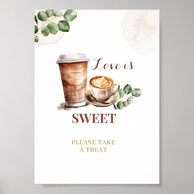 Poster L'amour du café brasse L'amour est un signe de fêt (Devant)