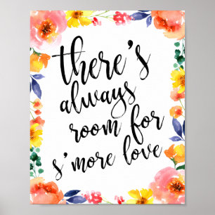 Poster L'amour du mariage préfère le signe floral 8x10