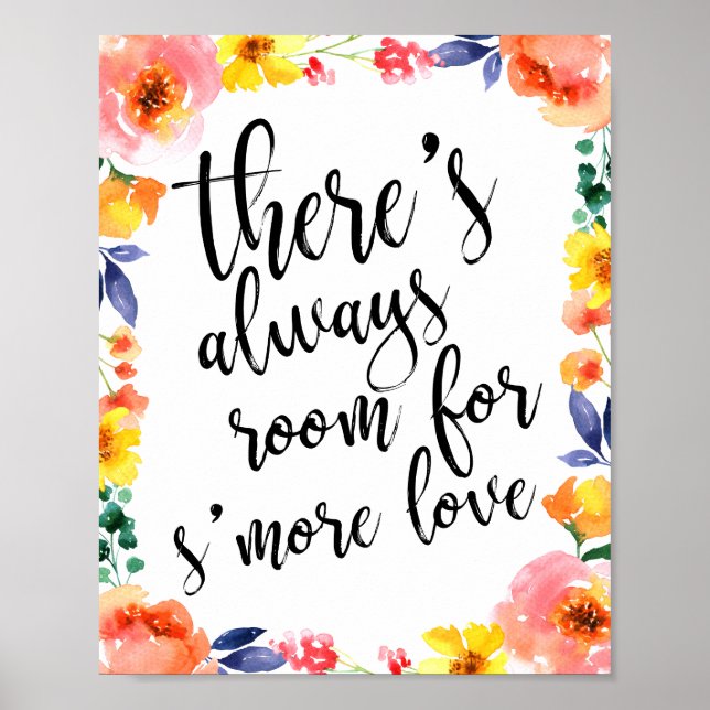 Poster L'amour du mariage préfère le signe floral 8x10 (Devant)